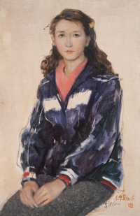 吕洪仁 1986年作 女青年肖像